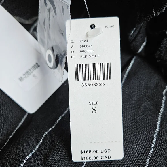 Anthropologie Little Lies Pinstripe Halter Neck Jumpsuit Black White Str… - Picture 6 of 9